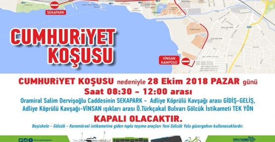 Kocaeli'de Cumhuriyet Koşusu için trafik önlemleri alındı