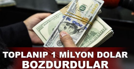  Toplanıp 1 milyon Dolar bozdurdular